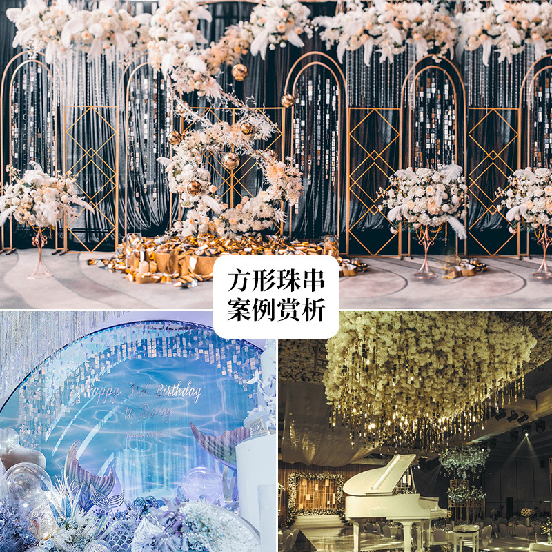 Wedding Event Festival Sequin String Wedding Sequin String Silver Decorative Sequin Curtain Decorative Sequin Curtain Sequin Curtain