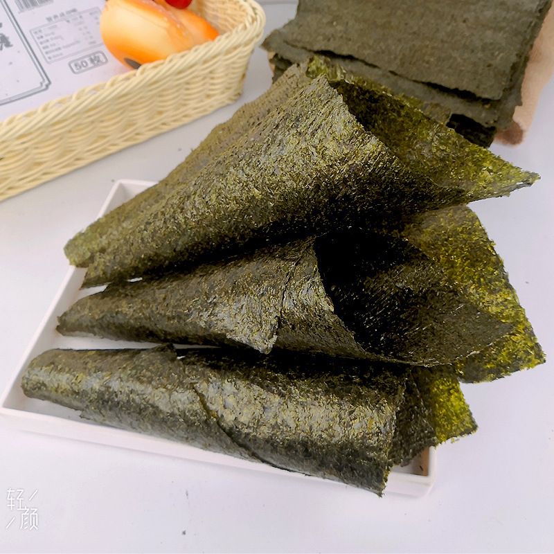 Haigeng Seaweed Large Slices 50 Sheets for Sushi, Seaweed Slices, Rice Ball Ingredients, Ingredients, Household Wholesale, Free Shipping