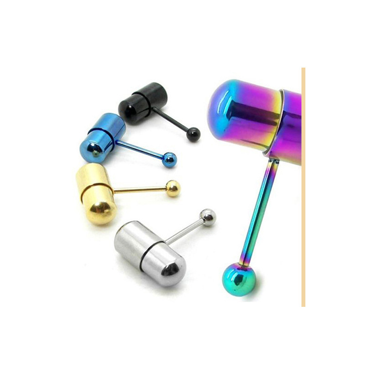 Stainless steel vibration tongue nail massage tongue nail personalized punk wind body piercing jewelry for men and women spot