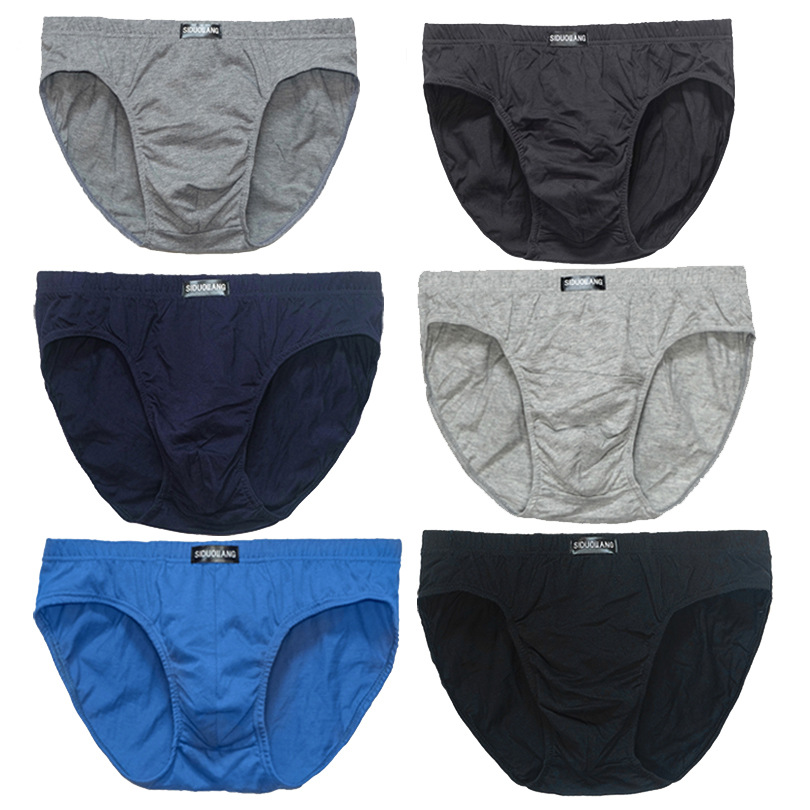 Factory direct sales briefs men's cotton underwear increase plus fat man mid-waist sweat-absorbent breathable underpants head