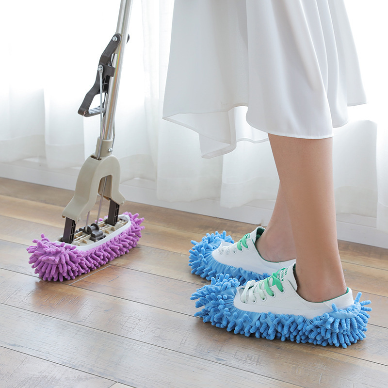 Factory Chenille Lazy Mop Mop Shoe Cover Clean Floor Removable Slippers Single Price