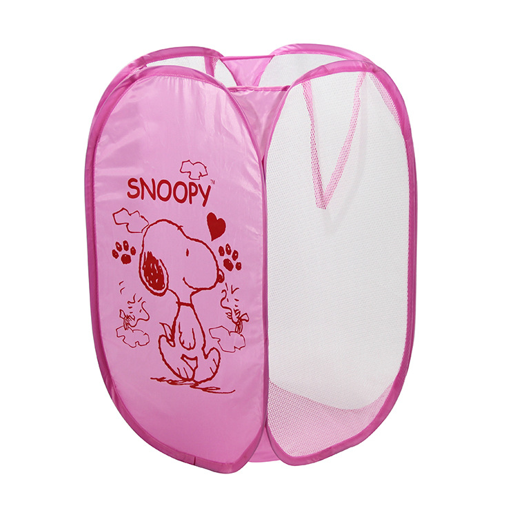 New Printed Cartoon Dirty Clothes Basket Folding Wholesale Storage Laundry Basket Nylon Mesh Dirty Clothes Lou