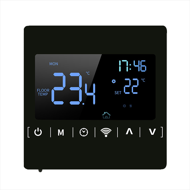 High-Power Wifi Electric Heating Touch Screen Temperature Floor Heating Controller Supports Various Voice Assistants Controls