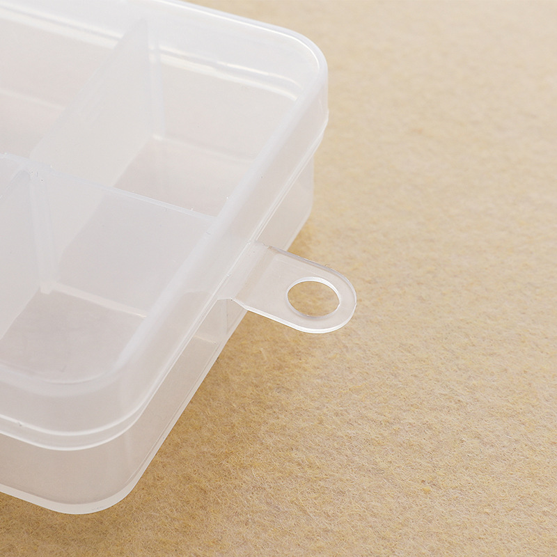 Small Rectangular 8-compartment Multi-compartment Storage Beaded Earrings Rubber Tendons Nail Art Toy Parts Classification Transparent Plastic Box