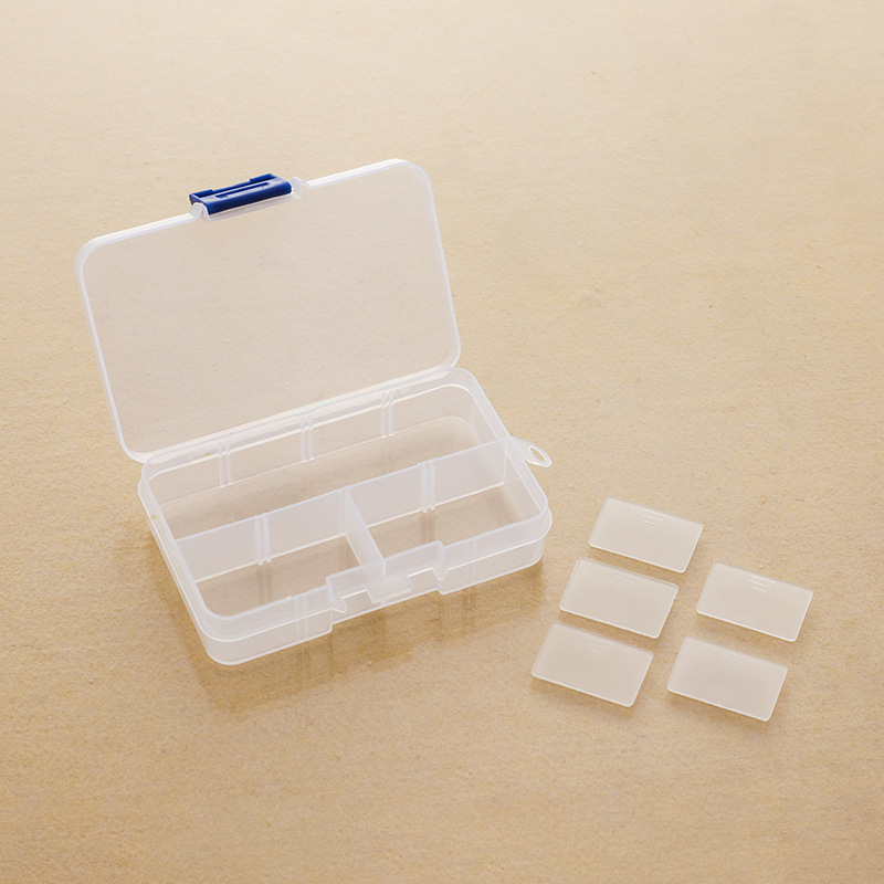 Small Rectangular 8-compartment Multi-compartment Storage Beaded Earrings Rubber Tendons Nail Art Toy Parts Classification Transparent Plastic Box