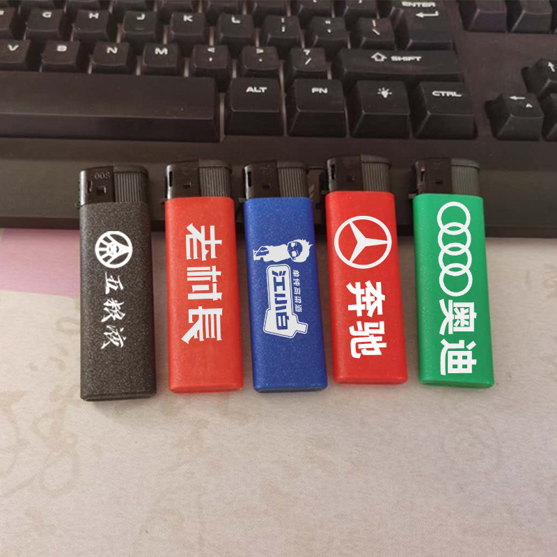 Disposable lighter custom logo printing advertising plastic 008 leather wholesale hotel lighter