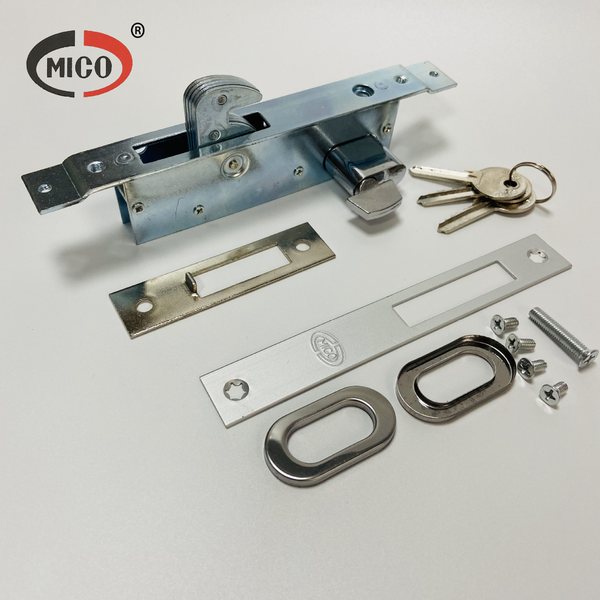 Factory direct supply mico meter high 41055 aluminum alloy Hook tongue lock sliding door lock framed glass door lock