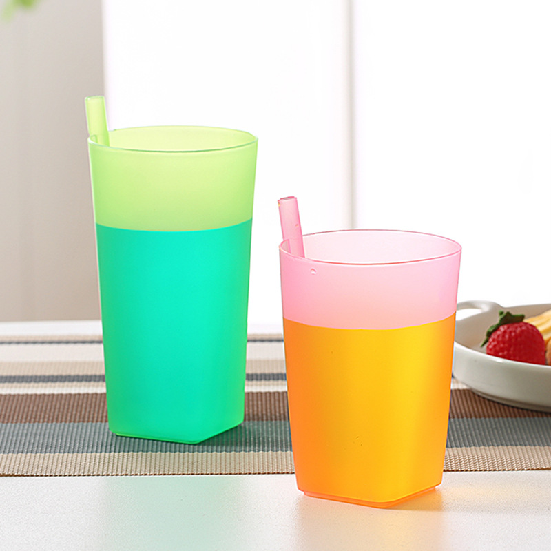 Simple Uncovered Plastic Integrated Suction Cup Summer Children Suction Cup Large Student Beverage Cup Suction Cup