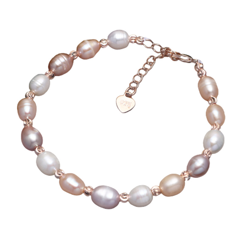 Simple Explosive Natural Freshwater Pearl Bracelet Rice-shaped Real Pearl Bracelet Women's Adjustable Small Rice Beads Bracelet Wholesale