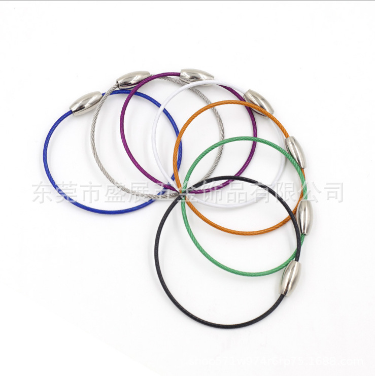 Steel Wire Loop Luggage Tag Hook, Steel Wire Buckle, Protective Net, Black Rubber-Coated Steel Wire Rope, Wholesale Stainless Steel