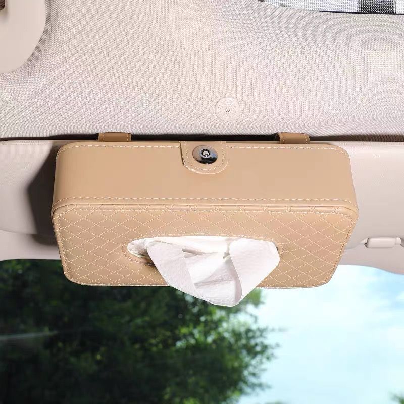 Car Tissue Box Hanging Sun Visor Hanging Sunroof Car Tissue Box Car Interior Leather Car Paper Box