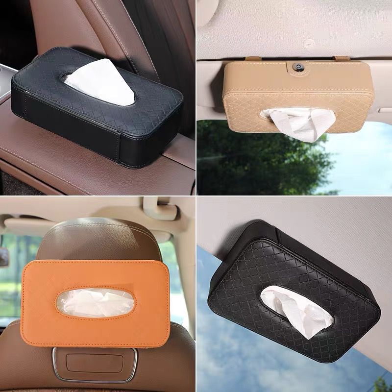 Car Tissue Box Hanging Sun Visor Hanging Sunroof Car Tissue Box Car Interior Leather Car Paper Box