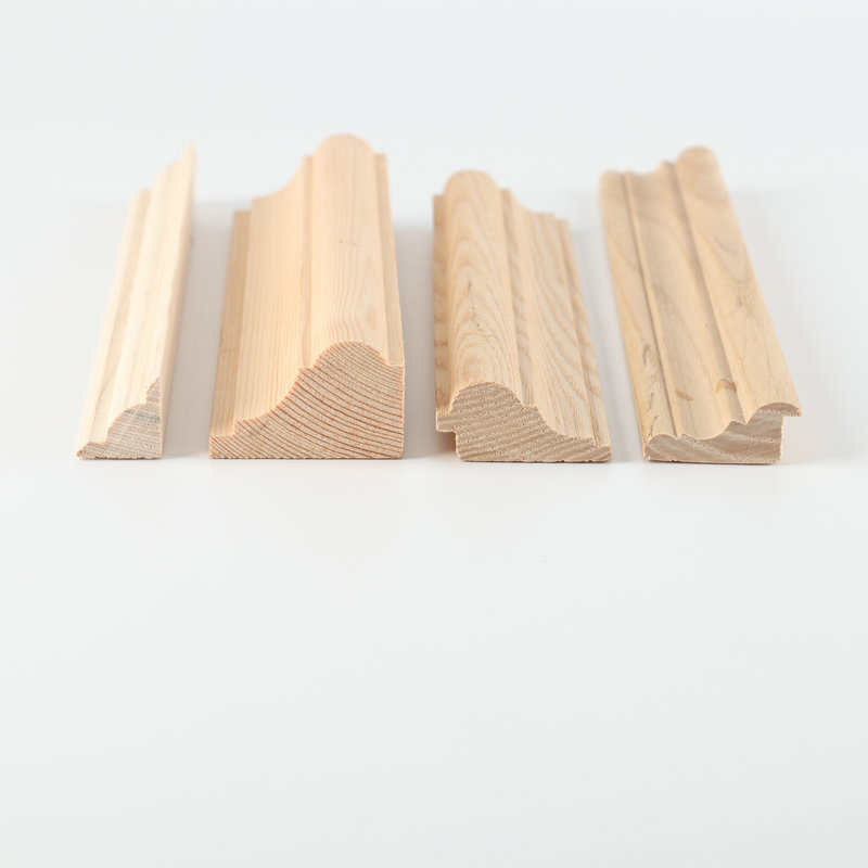 Factory wholesale ceiling Chinese carved water drop angle solid wood line semicircle interior decoration door set solid wood line