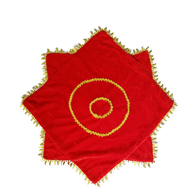 Young Children's Dance Yanger Handkerchief Flower Octagonal Scarf Children's Two-Person Dance Handkerchief Yanger Dance Props Wholesale Light