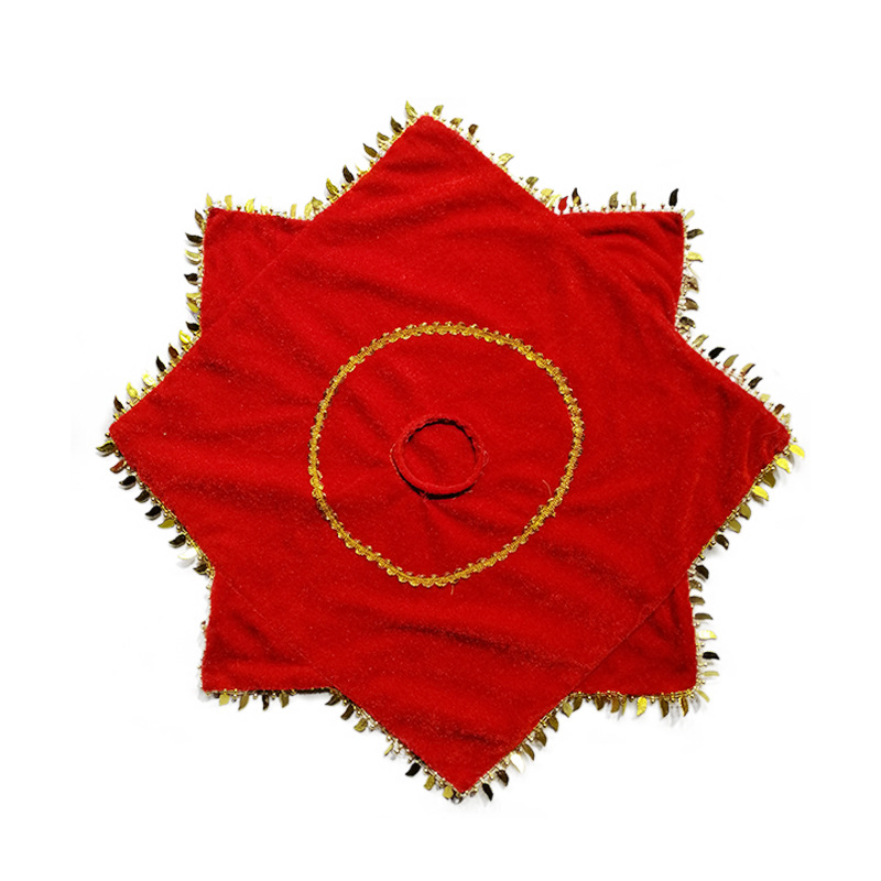 Young Children's Dance Yanger Handkerchief Flower Octagonal Scarf Children's Two-Person Dance Handkerchief Yanger Dance Props Wholesale Light