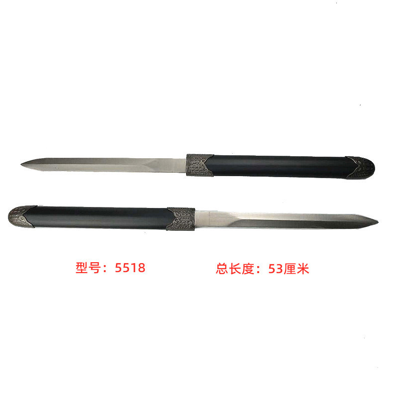 Wholesale Cross-Border Metal Double-Edged Sword Toy, Double-Inserted Sword, Unsharpened, Temple Fair Travel Commemorative Gift, Stainless Steel Double Sword