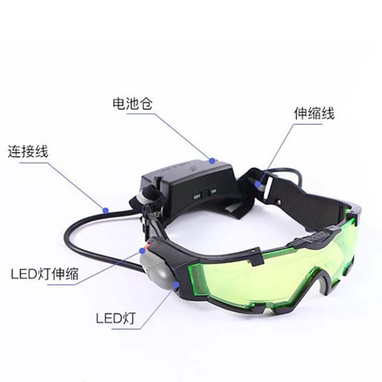 Cross-Border Windproof and Dustproof Kidsren's Bulletproof Night Vision Goggles Outdoor Game Protective Glasses Douyin Luminous Disco Eyes