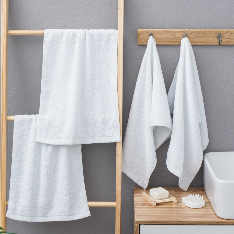 Wholesale of White Towels for Hot Spring Baths, Five-Star Hotel Towels, White Towels with Gold Edges for Hotels, Beauty Salons, and Steam Rooms from Manufacturers