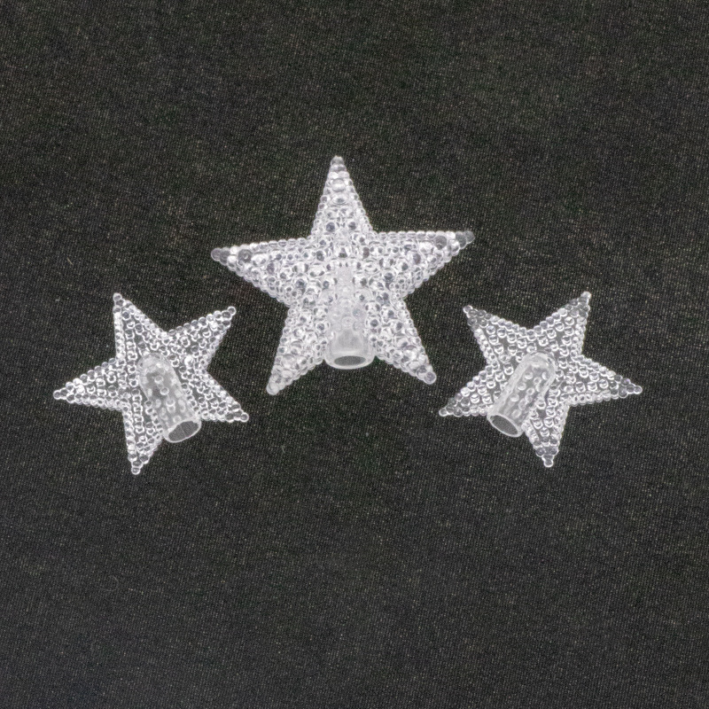 Led Star Gypsophila Colorful String Lights Accessories Pearlescent Five-Pointed Star Curtain Flashing Christmas Lights Pendant Decoration