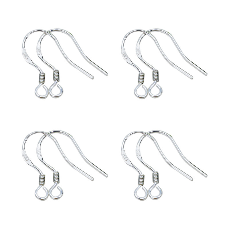 Cross-border 925 character printing jewelry accessories handmade diy earrings eardrop production materials color-retaining electroplated ear hook semi-finished products