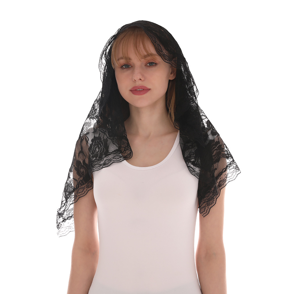 Amazon Ebay Bridal Lace Headscarf Safe Prayer Headdress Veil Short Veil Shawl Single Layer Veil