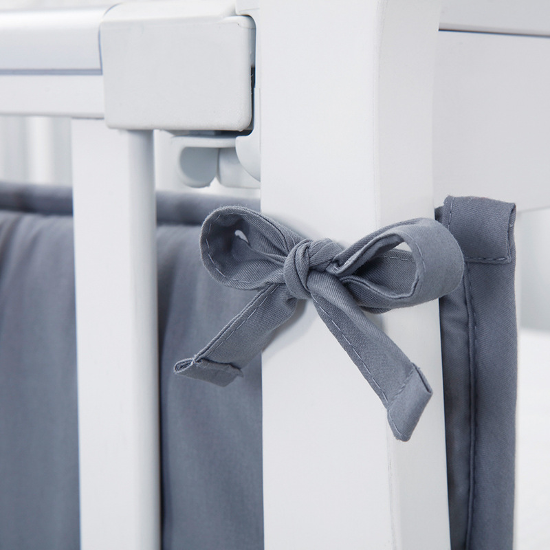 Cross-border export solid color crib bed wall height anti-collision baby bedding Amazon hot guardrail soft bag foreign trade