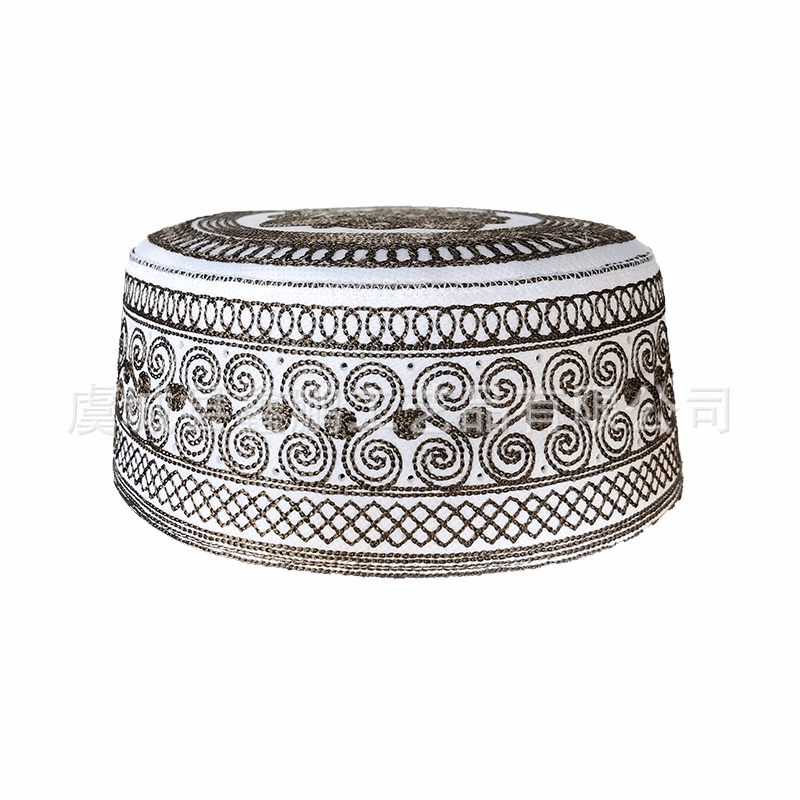 Cross-border European and American sources of national embroidery Hui worship hat men's hat worship hat flat top return hat