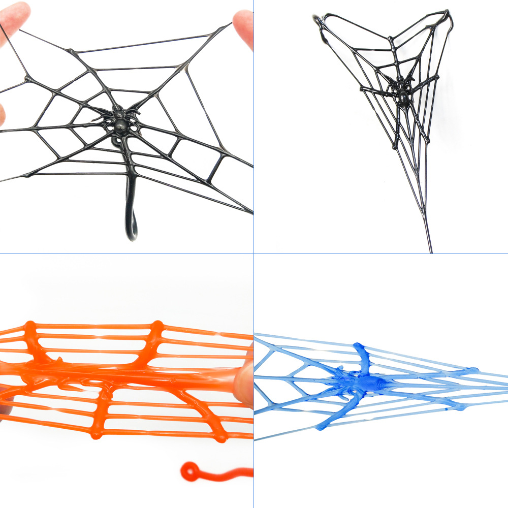 Tpr Soft Material Circle-Shaped Hand Spider Web Elastic Stretch Toy Halloween Decoration Halloween Accessories Creative Gift
