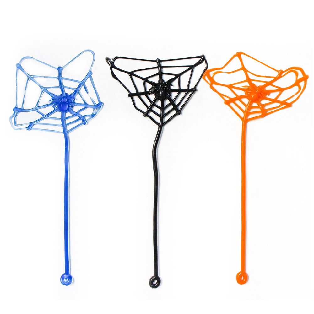 Tpr Soft Material Circle-Shaped Hand Spider Web Elastic Stretch Toy Halloween Decoration Halloween Accessories Creative Gift