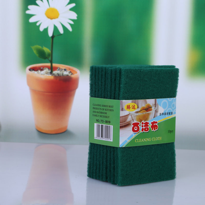 Kitchen cleaning dishwashing scouring pad green fiber household dishwashing rag dishwashing Wang factory wholesale