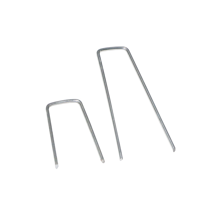 Ground cloth nail anti-grass cloth ground nail U-shaped gardening nail steel wire ground nail lawn galvanized oblique point ground nail plastic film holder