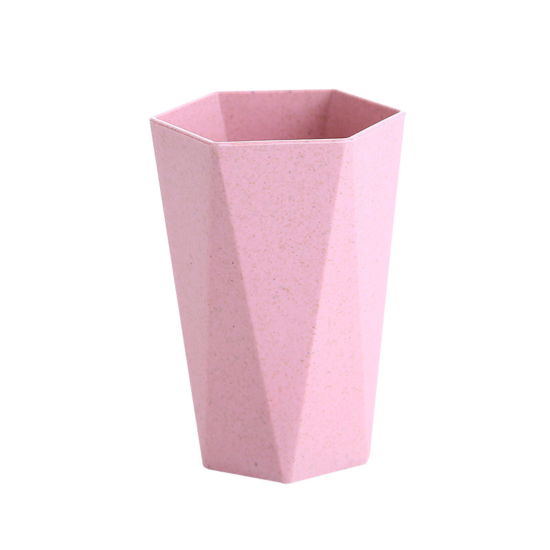 Wheat straw wash cup thickened Geometric Diamond Cup gargle Cup Diamond Cup travel wash cup tooth jar