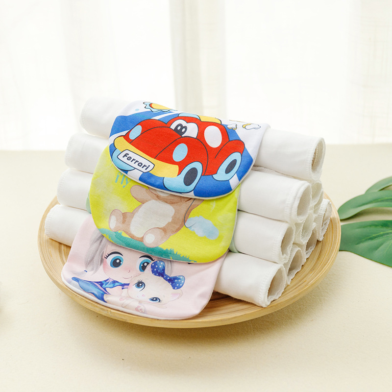 Sweat Absorbing Towel Pure Cotton Children's Sweat Proof Towel New Cartoon Baby Pad Back Towel Kindergarten Large Sweat Towel logo Printing
