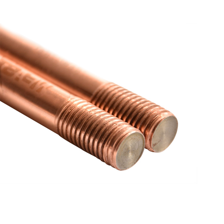 Copper Plated Copper Ground Rod Clad Steel Ground Rod Copper Cladding Steel Ground Pin Stable 0.254 Performance Copper Layer Uniform