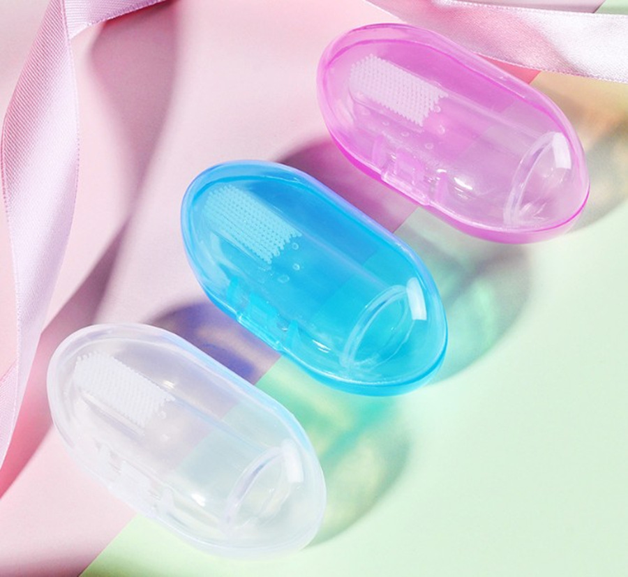 Silicone baby finger sleeve toothbrush box milk toothbrush PP box storage box finger sleeve toothbrush cleaning dust box