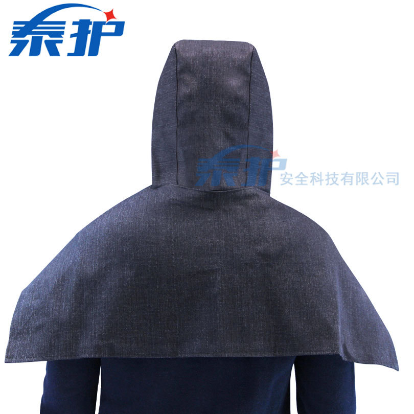 Denim shawl cap enlarged dust cover head hood wear-resistant labor protection cloak polished handling protective hood