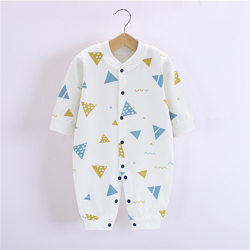 Spring and Autumn Baby Clothes Newborn Pure Cotton Long-sleeved Jumpsuit for Boys and Girls Baby Climbing Wear Cartoon Printed Harper Underwear
