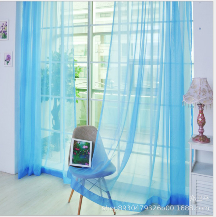 Factory direct wedding solid color glass screen transparent gauze curtain finished curtain wholesale cross-border AliExpress hot sale