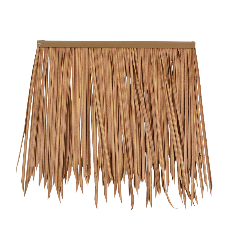 Factory direct PE simulation thatched tile plastic fire simulation straw roof artificial sea view sunshade thatched umbrella