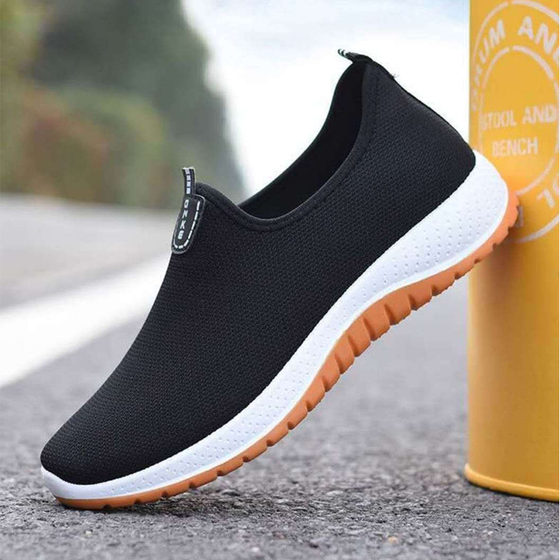 Middle-Aged and Elderly Walking Shoes, Dad Shoes, Breathable Rubber Sole Old Beijing Canvas Shoes, Men's Cotton Shoes
