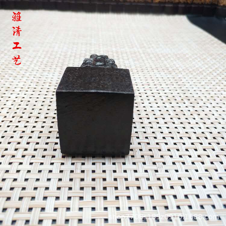 Ebony Dyed Lion Seal Baby Catch Week Official Seal Handle Piece Wooden Carving Crafts Taobao Wholesale