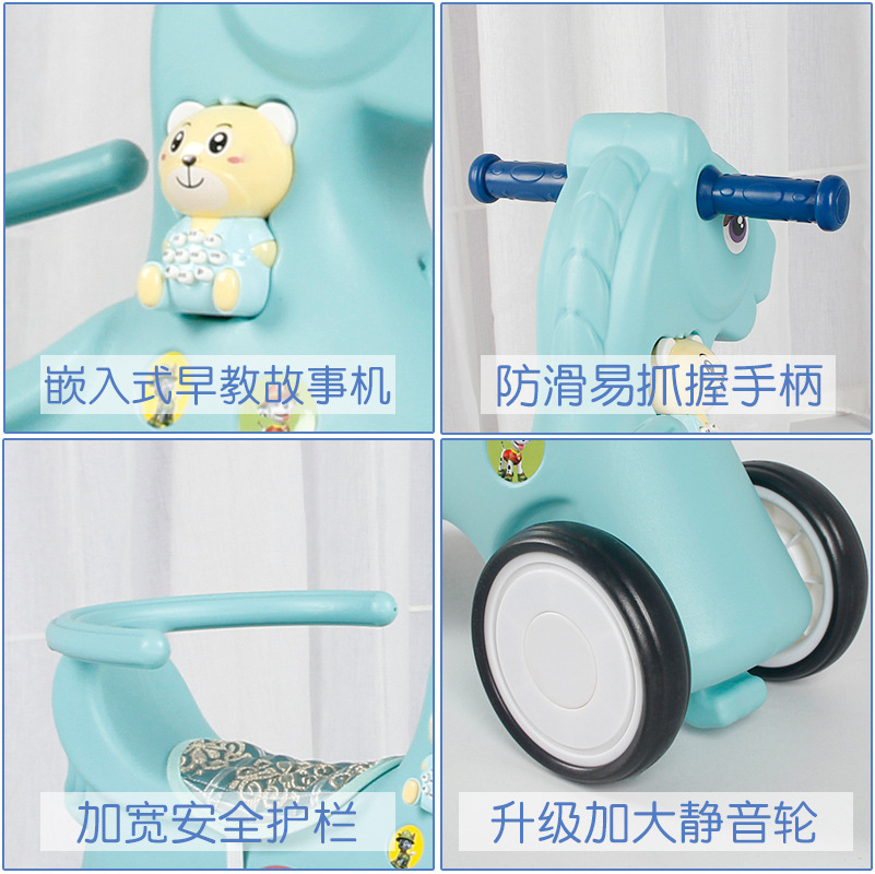 [Youjiale] Children's Rocking Trojan Horse Rocking Horse with Music Rocking Chair Music One-Year-Old Baby Toy Rocking Horse