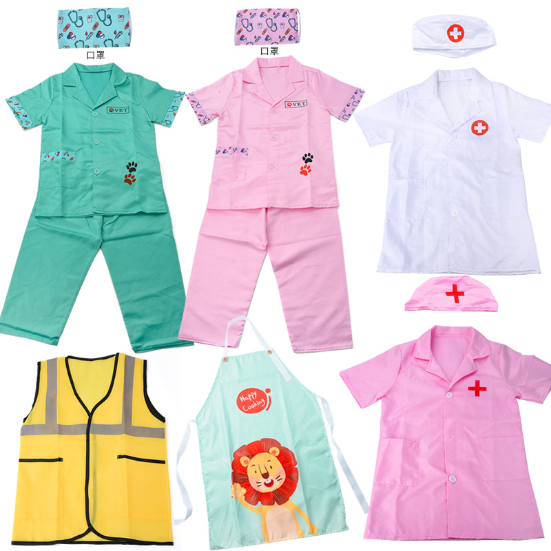 Children's Pet Doctor Clothing Nurse Clothing White Coat Chef Clothing Engineering Play Home Role Playing Professional Performance Clothing