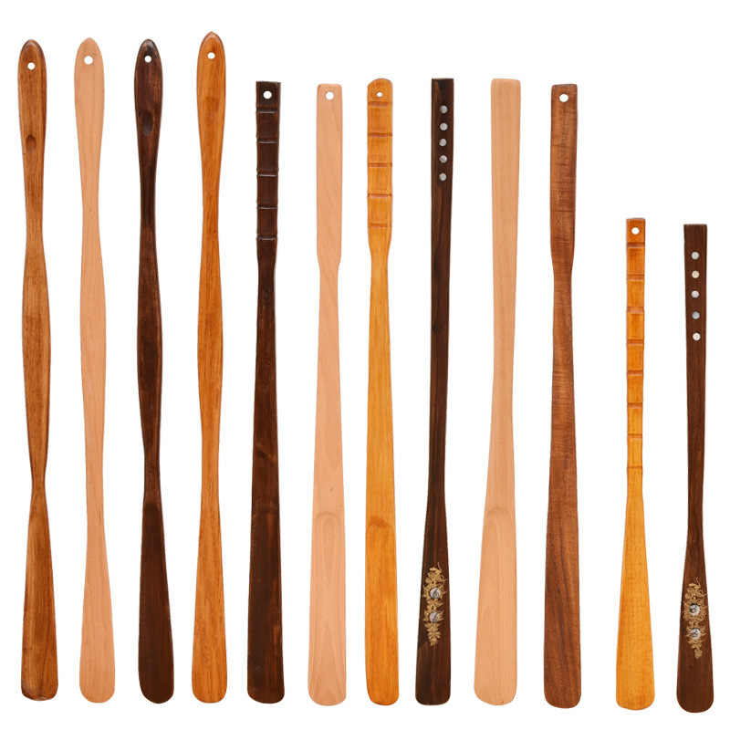 Factory Wooden Shoehorn Pregnant Women and the Elderly Shoe Lift Lazy Shoe Wear Long Handle Household Shoe Rack Long Shoe Puller