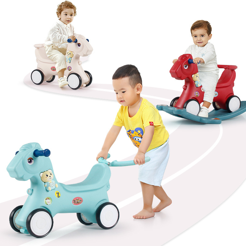 [Youjiale] Children's Rocking Trojan Horse Rocking Horse with Music Rocking Chair Music One-Year-Old Baby Toy Rocking Horse