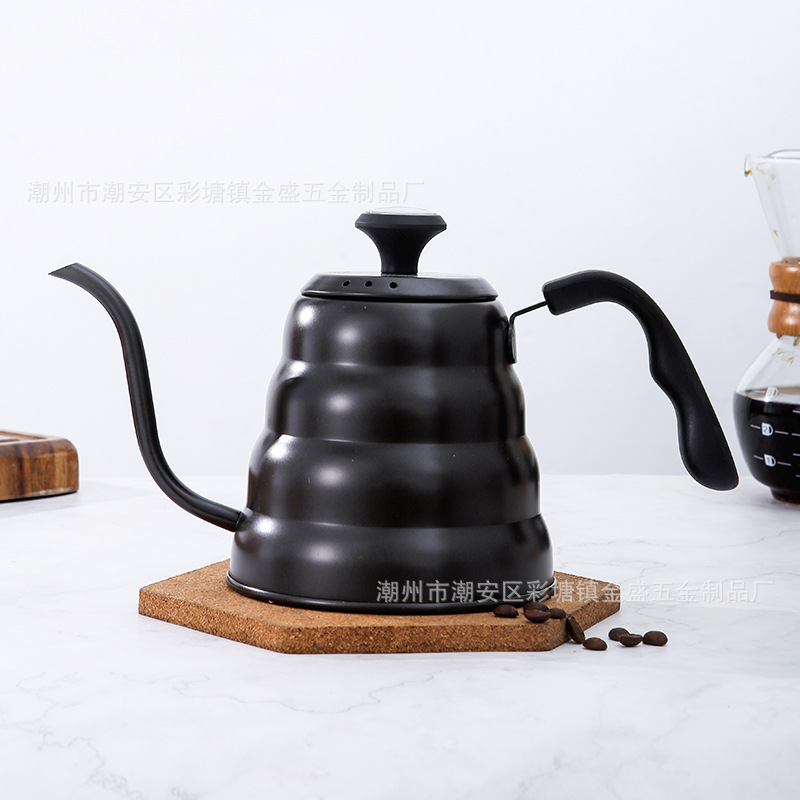 Coffee Maker Pour-Over Kettle with Long Spout, Stainless Steel Drip Filter Cloud Kettle, Japanese Style with Thermometer