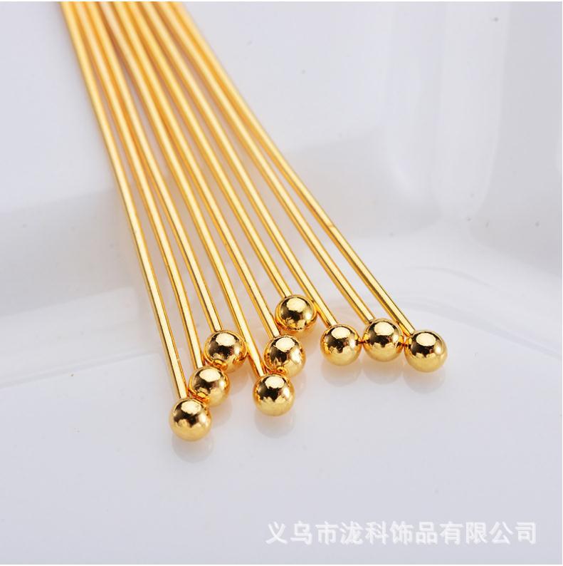 Медная игла для бусин DIY, ручная работа, материалы для серег, ювелирные аксессуары, подвеска, соединение с бусинами, круглая головка иглы