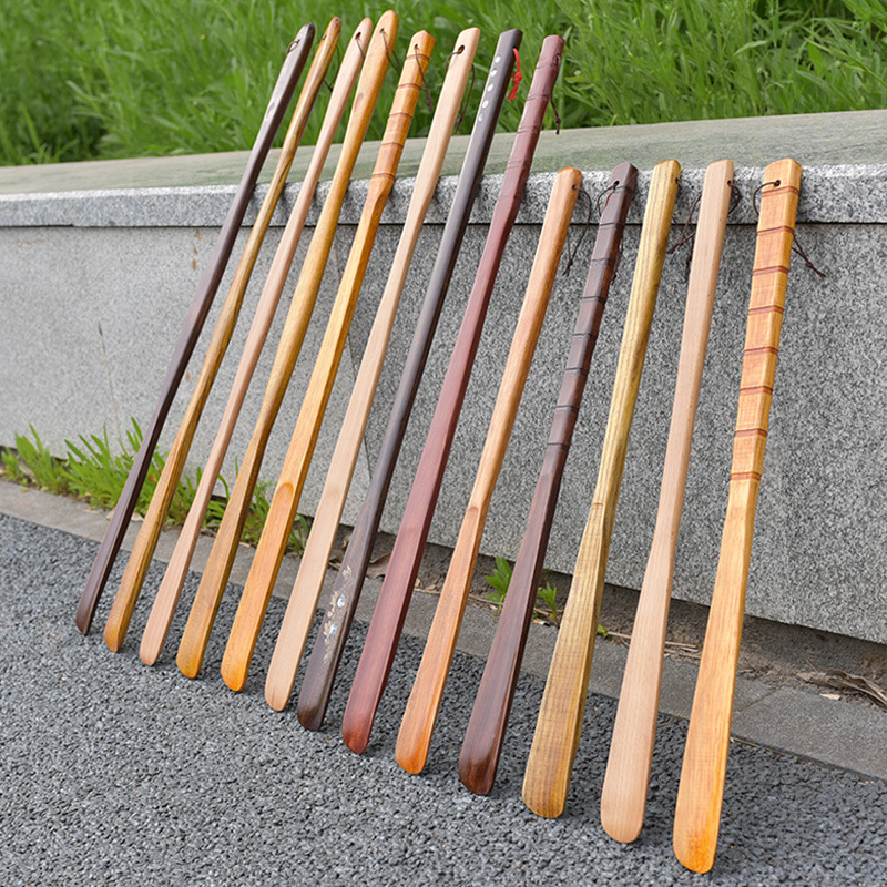 Factory Wooden Shoehorn Pregnant Women and the Elderly Shoe Lift Lazy Shoe Wear Long Handle Household Shoe Rack Long Shoe Puller