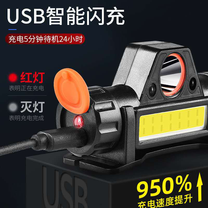 Cross-Border Led Headlight, Outdoor Rechargeable Headlight, Strong Light Flashlight, Magnet Night Fishing Light, Outdoor High-Brightness Lighting