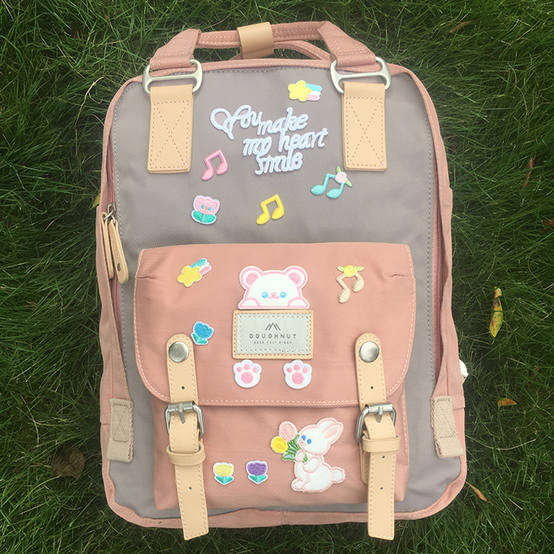 Donut Backpack Women's College Style High School Campus Backpack Travel Bag Student School Bag